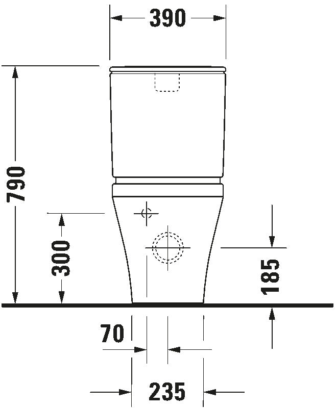 DuraStyle Toilet close-coupled White High Gloss 630 mm