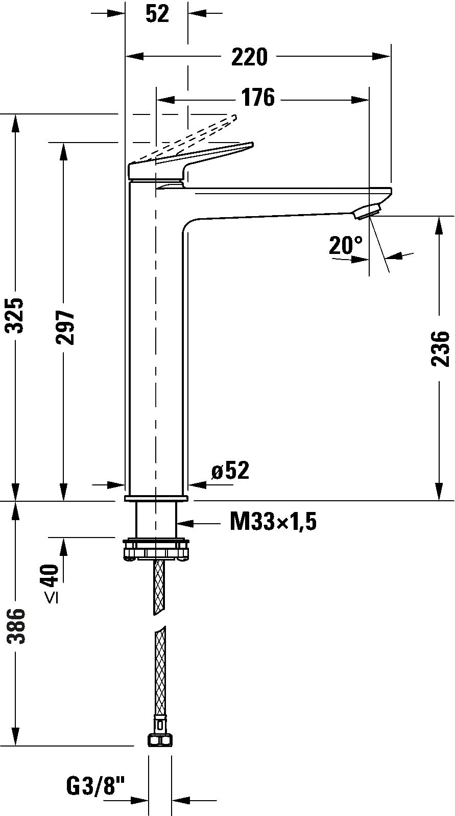 Wave Single lever basin mixer