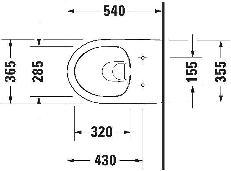 Duravit No.1 Wall-mounted toilet White High Gloss 540 mm
