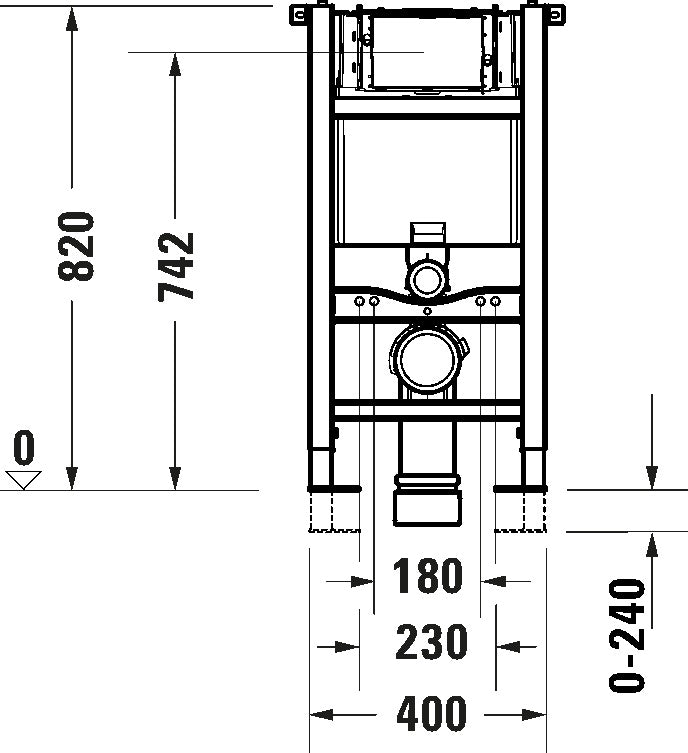 DuraSystem Installation element dry installation for WC 820x400x150 mm
