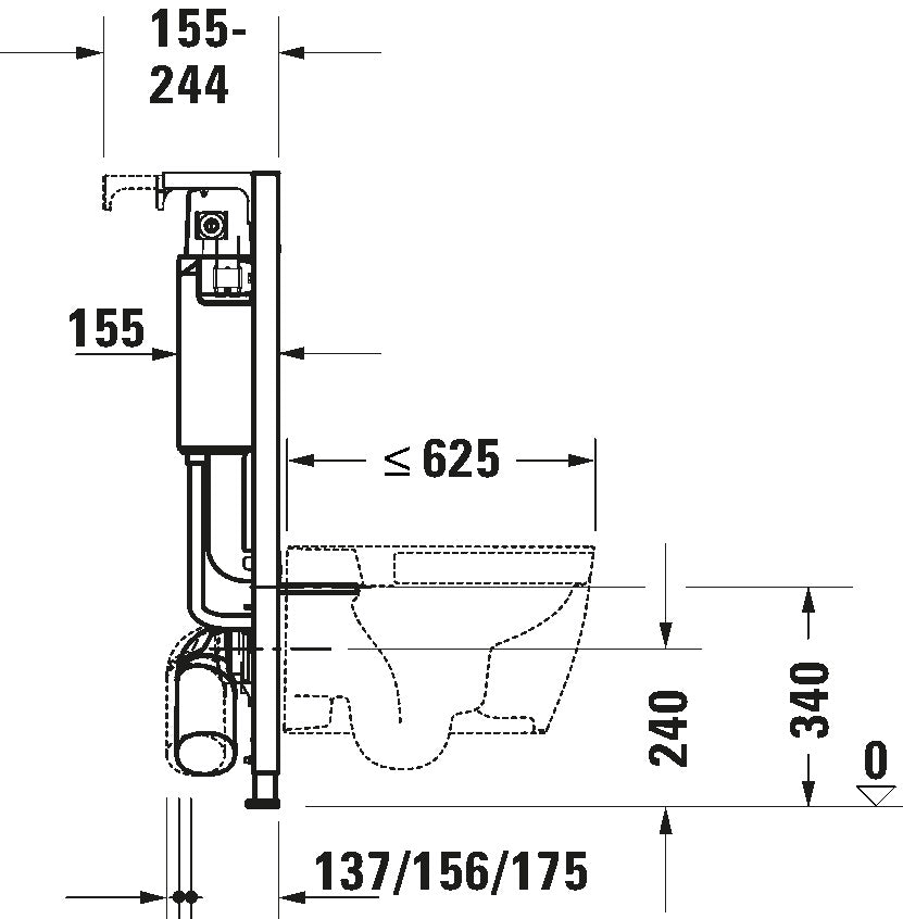 DuraSystem Installation element dry installation for WC Standard