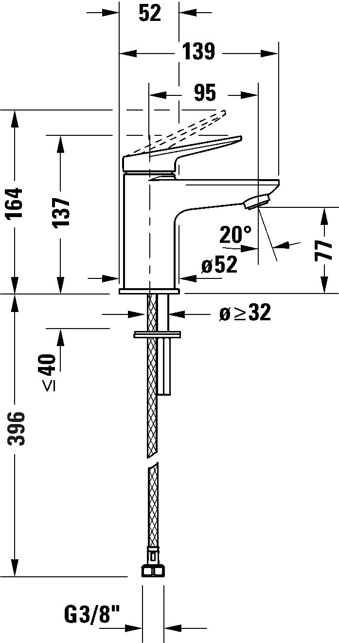 Wave Single lever basin mixer