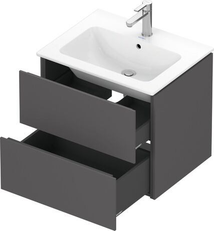 L-Cube Vanity unit wall-mounted 2 drawer compact