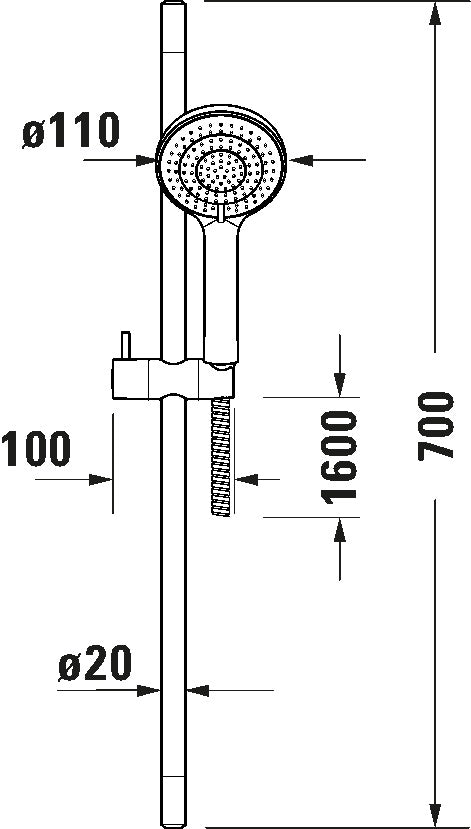 Showers & Accessoires Hand shower set 700, 3jet