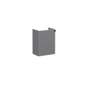 Root Groove Washbasin Unit, with doors, compact, with right tap hole, Matt Grey, without washbasin, Left