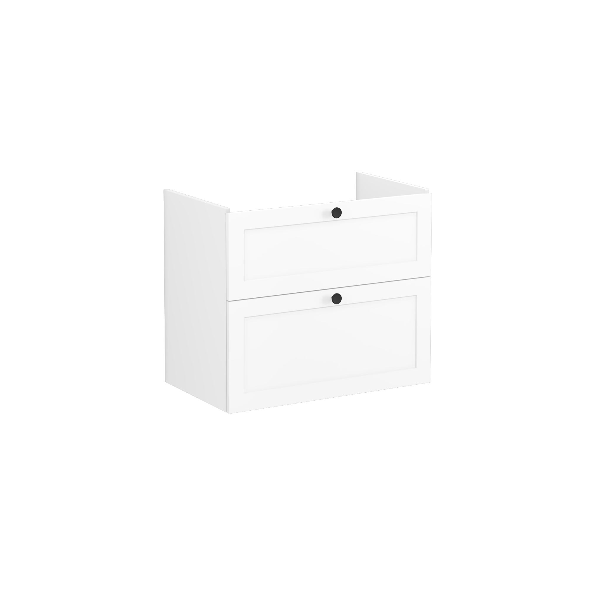 Root Classic Washbasin Unit, with two drawers, Matt White, without washbasin