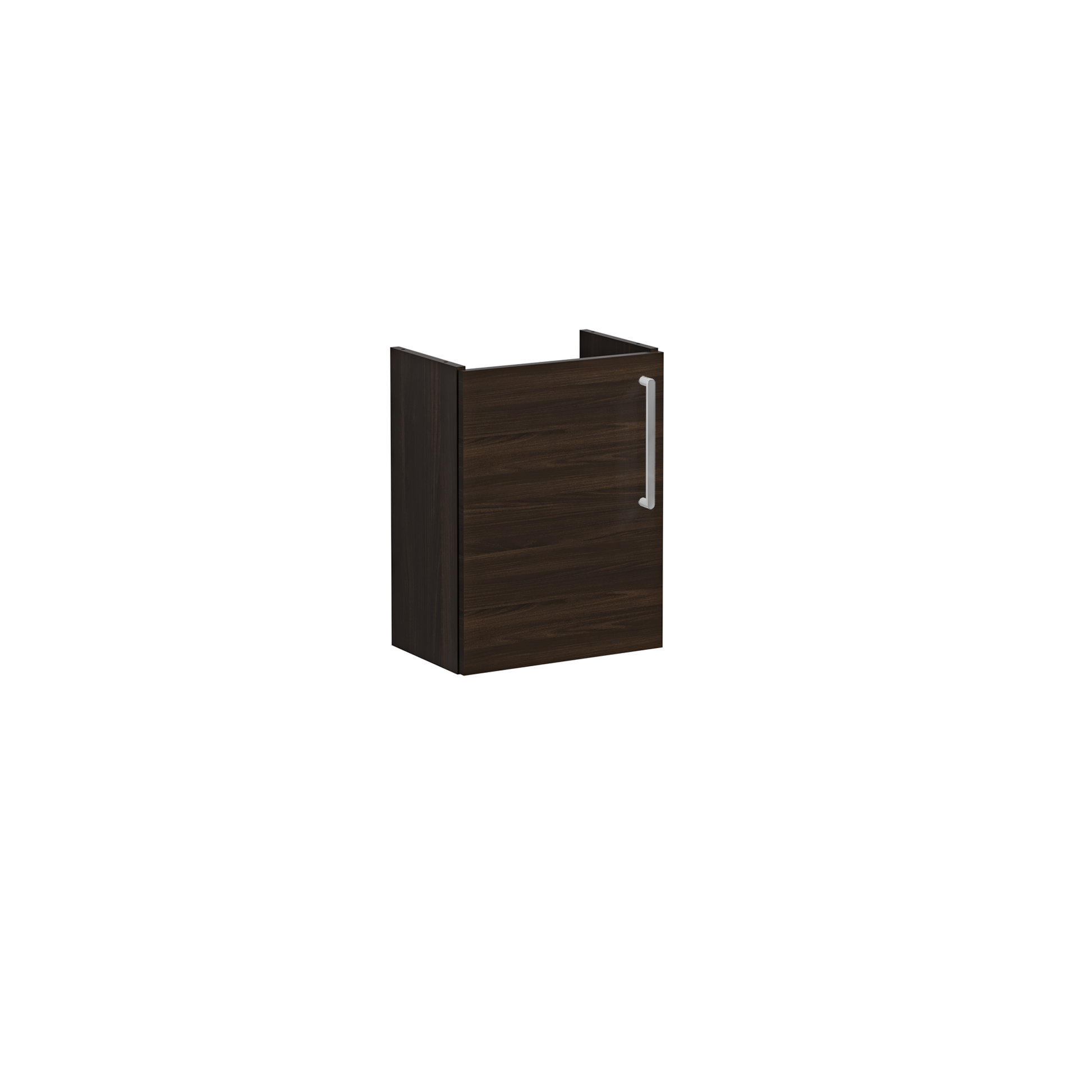 Root Washbasin Unit, With Doors, Compact, With Right Tap Hole, Walnut, Without Washbasin, Left