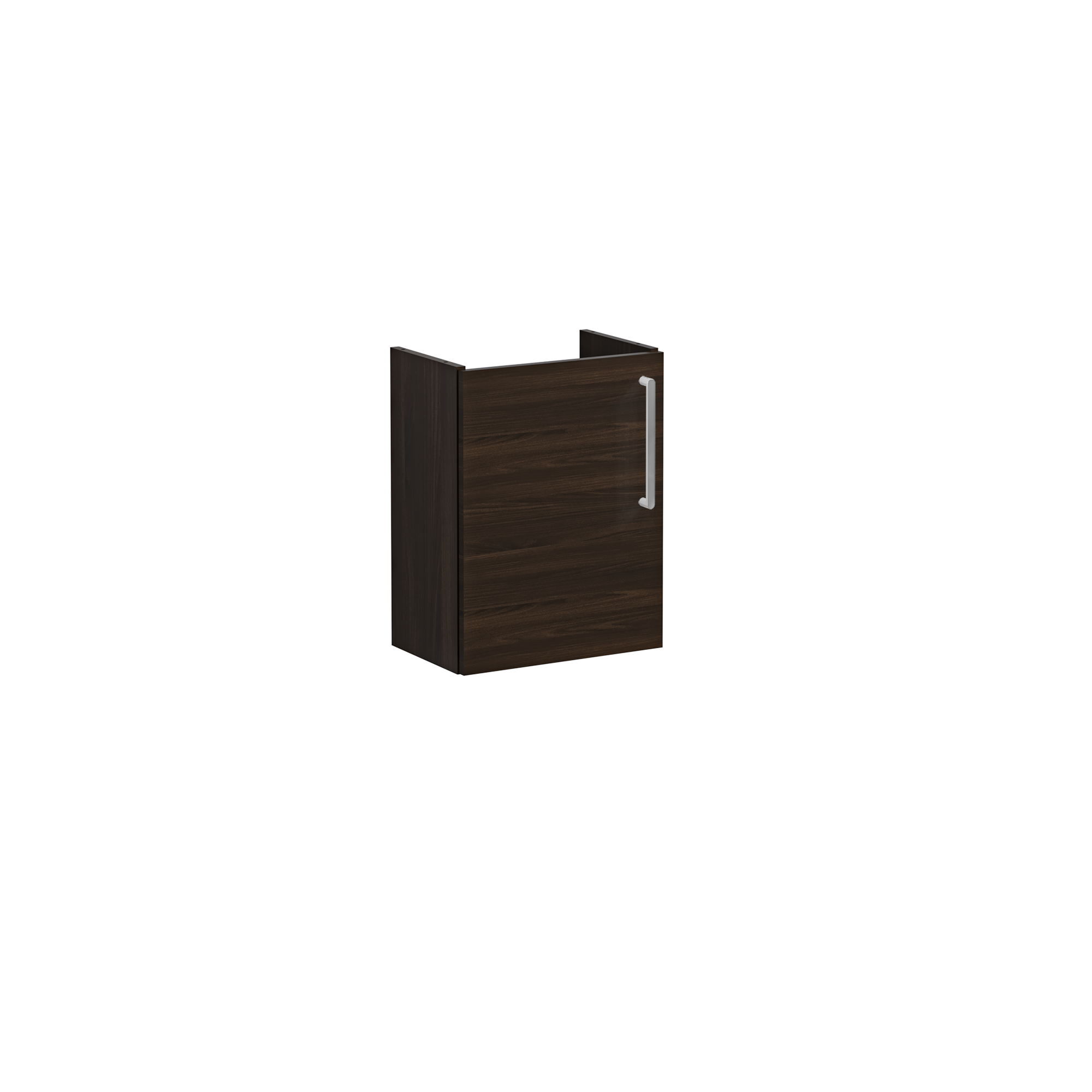 Root Washbasin Unit, With Doors, Compact, With Right Tap Hole, Walnut, Without Washbasin, Left