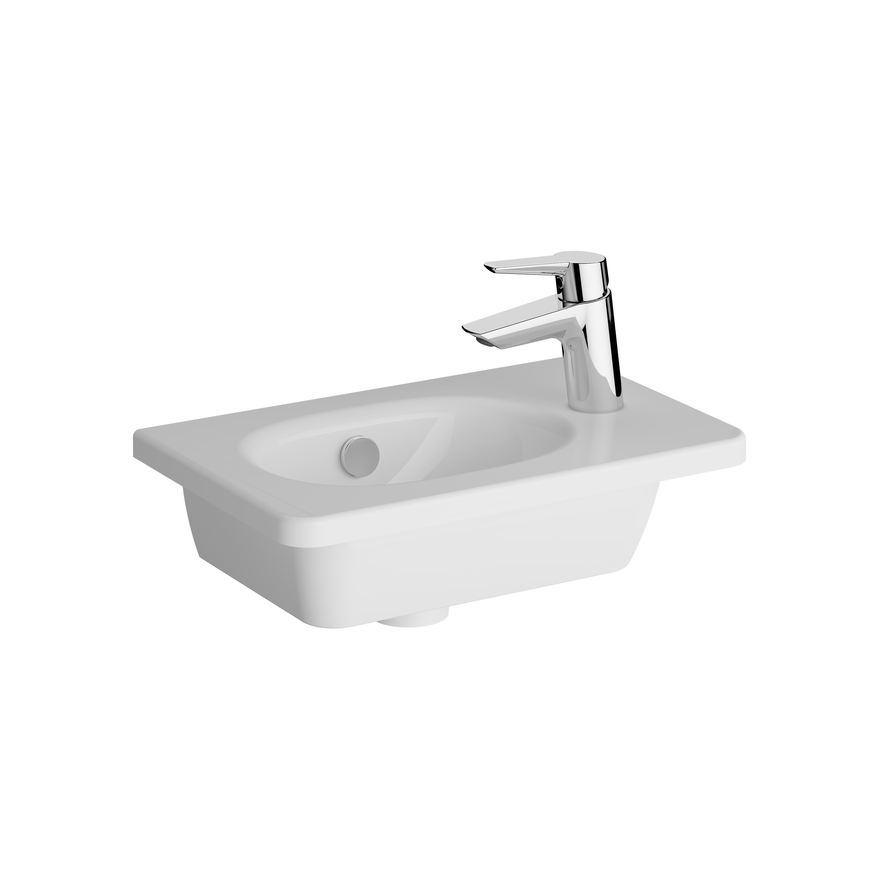 Vanity Basin, Short Projection One Tap Hole On Right, With Overflow Hole