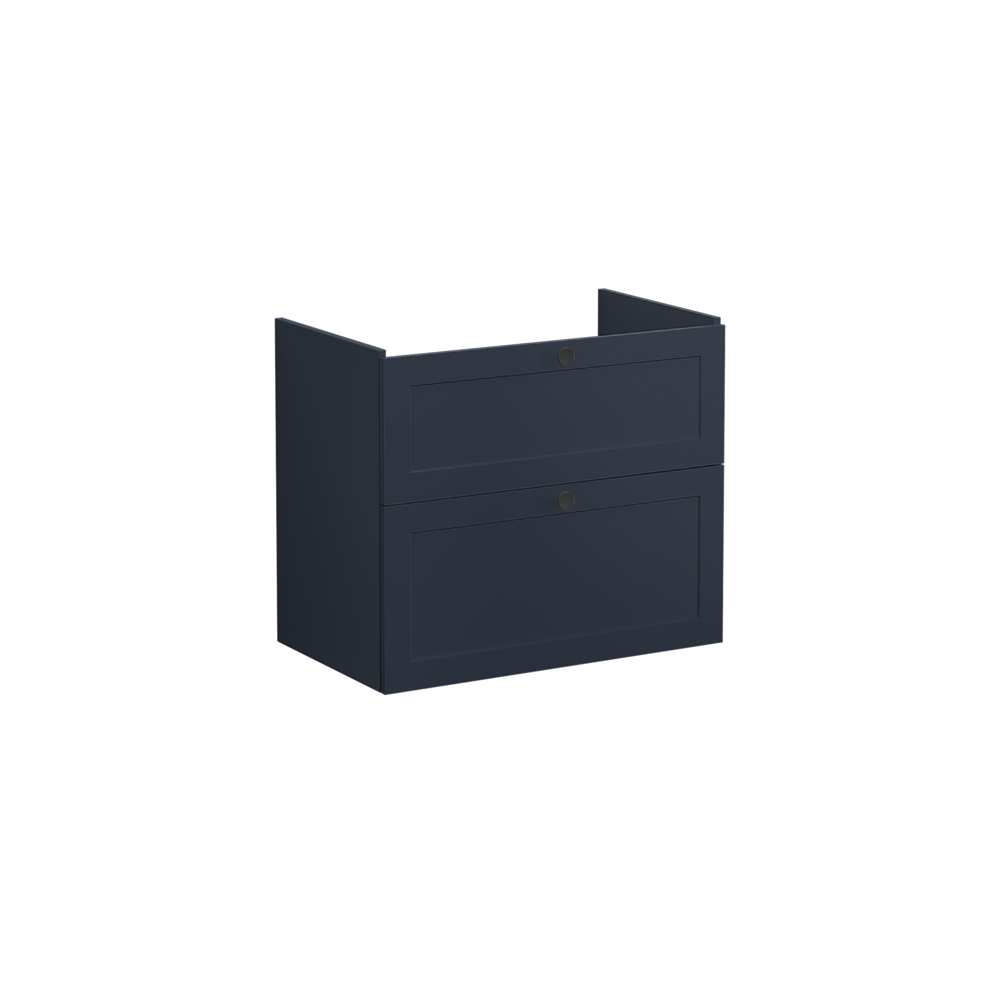 Root Classic Washbasin Unit, with two drawers, Matt Dark Blue, without washbasin
