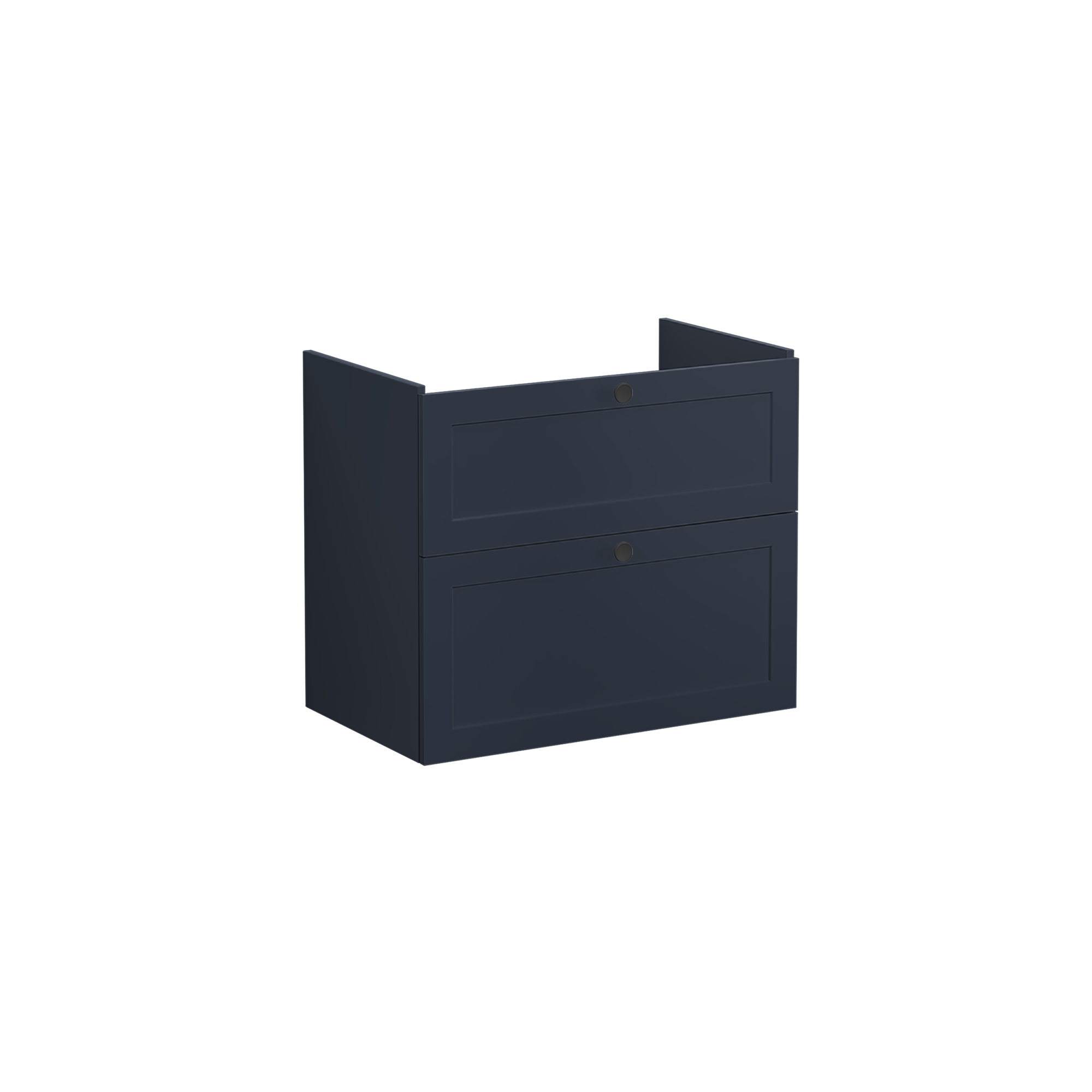 Root Classic Washbasin Unit, with two drawers, Matt Dark Blue, without washbasin