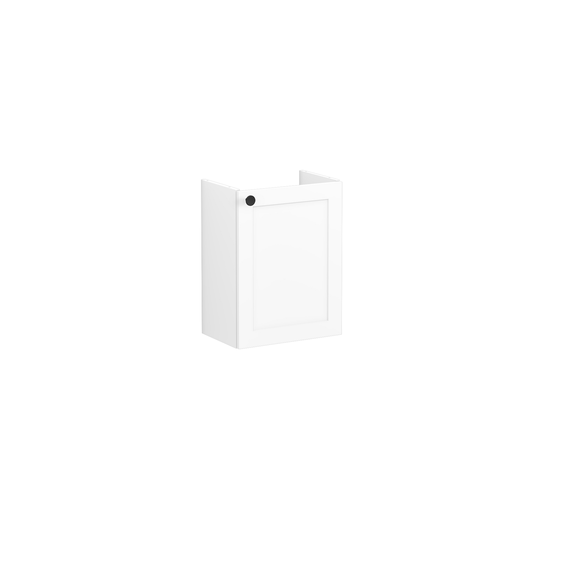 Root Classic Washbasin Unit, with doors, compact, with right tap hole, Matt White, without washbasin, Right
