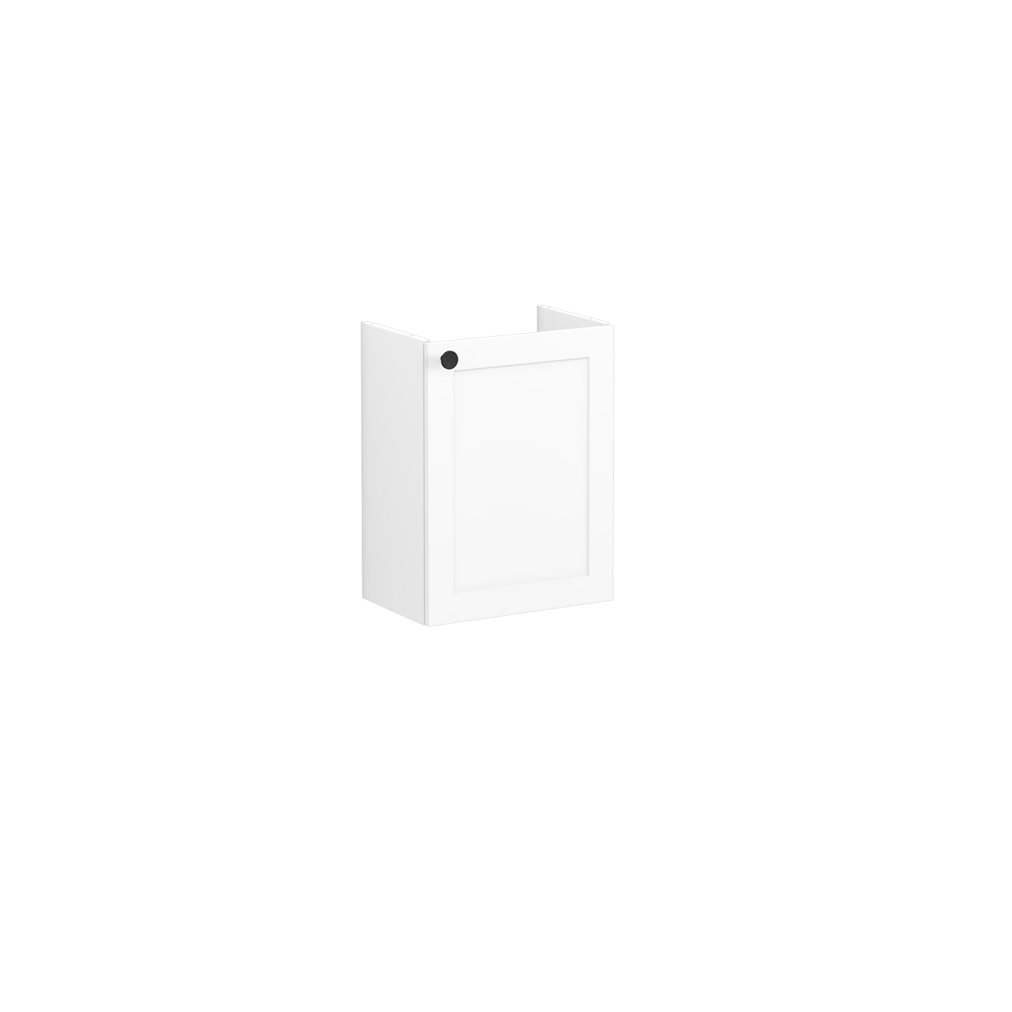 Root Classic Washbasin Unit, with doors, compact, with right tap hole, Matt White, without washbasin, Right