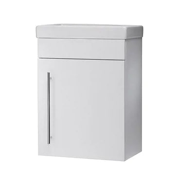 Esta 450 Wall Mounted Basin and Vantiy Unit - Gloss White