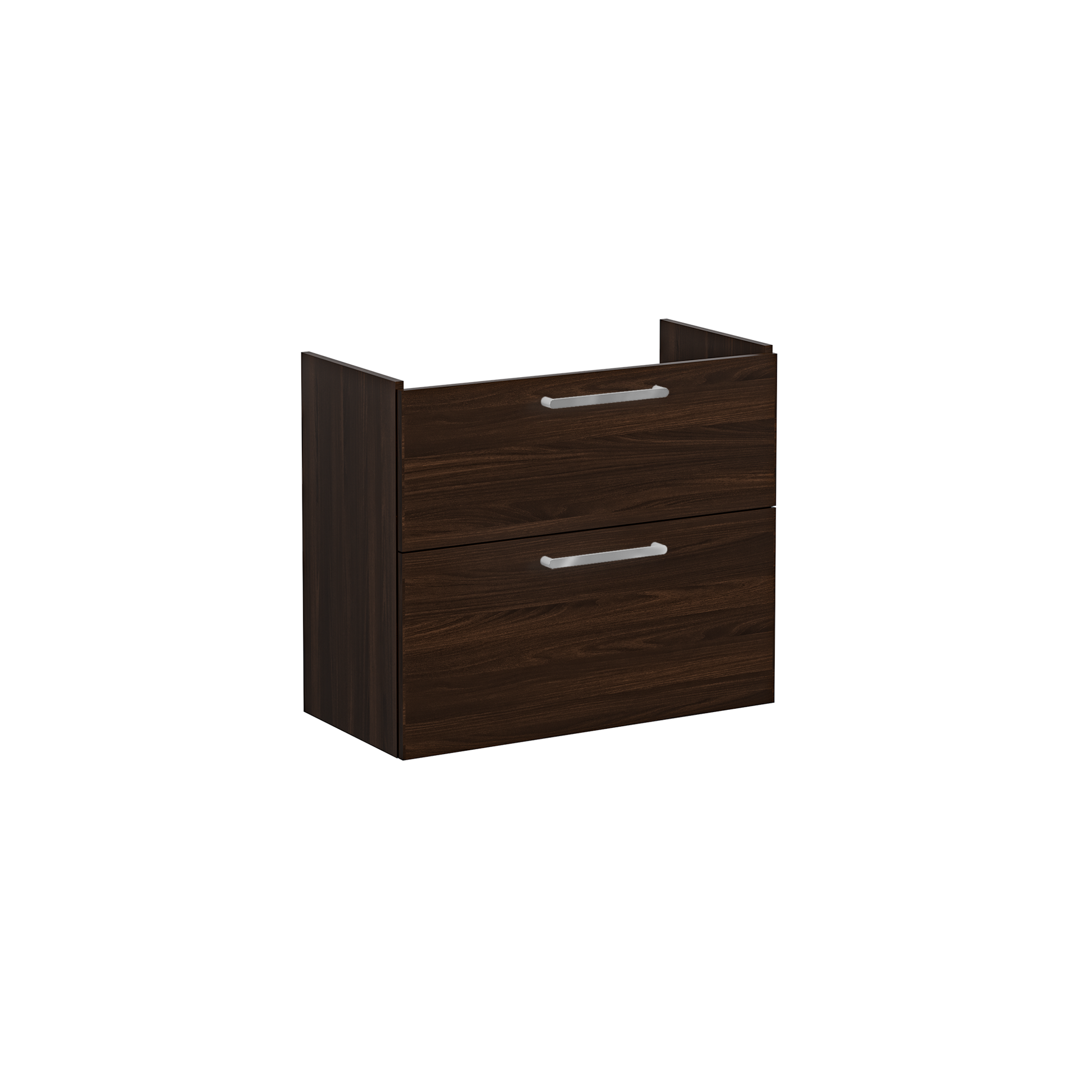 Root Washbasin Unit, With Two Drawers, Compact, Walnut, Without Washbasin