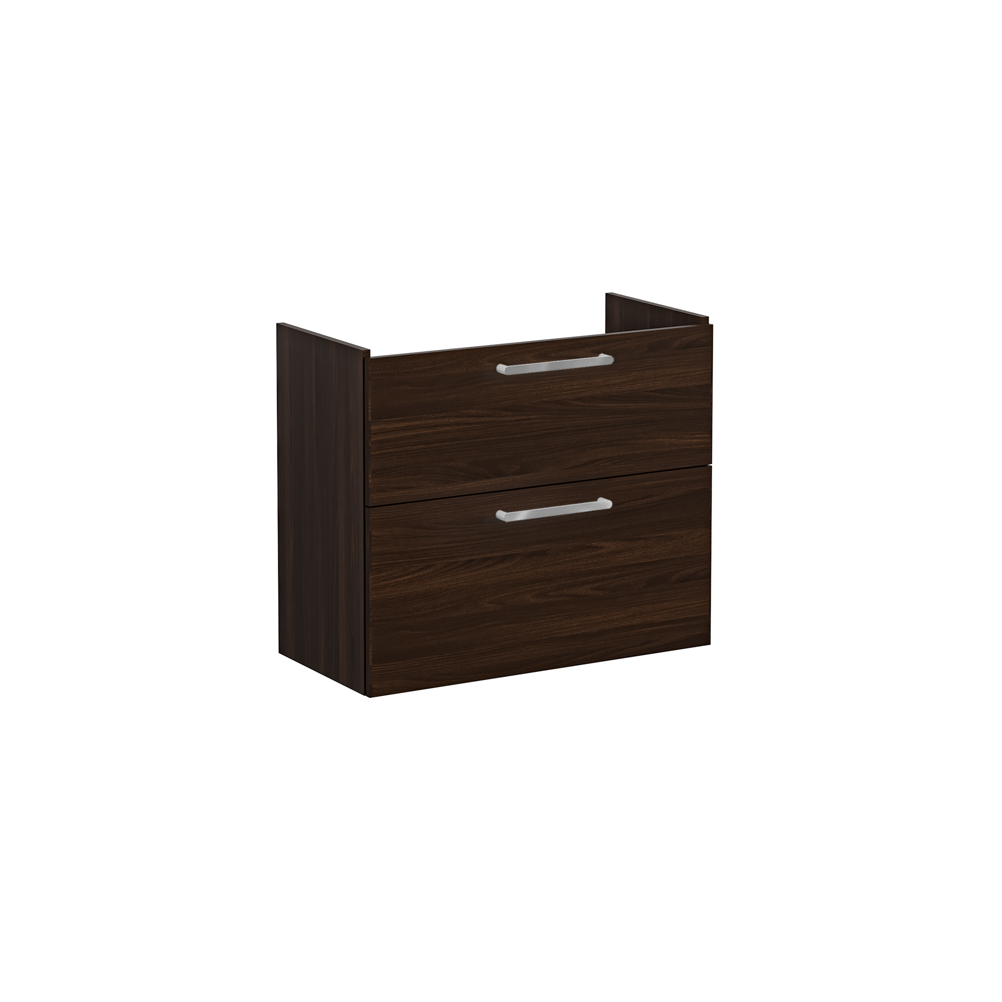 Root Washbasin Unit, With Two Drawers, Compact, Walnut, Without Washbasin