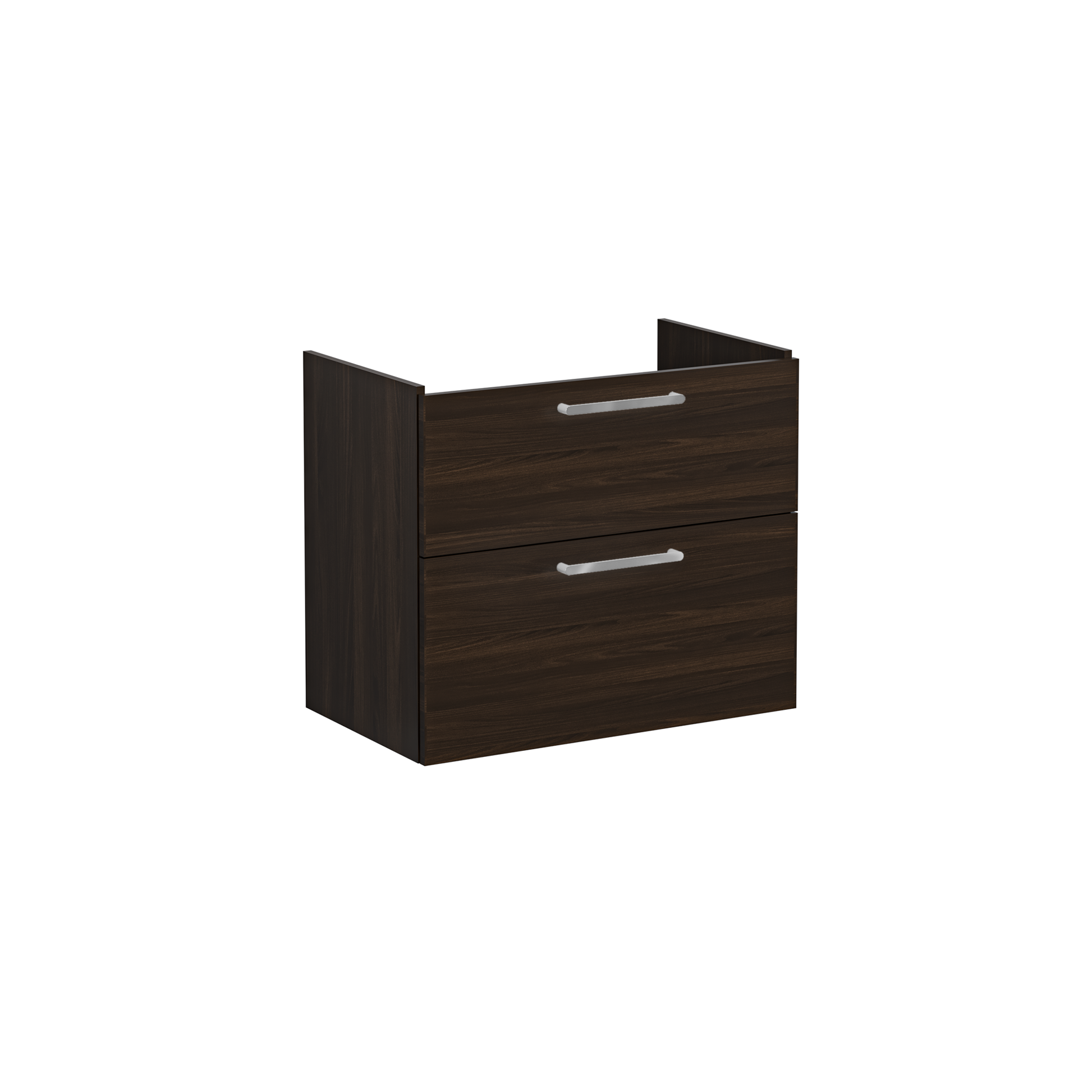 Root Washbasin Unit, With Two Drawers, Walnut, Without Washbasin