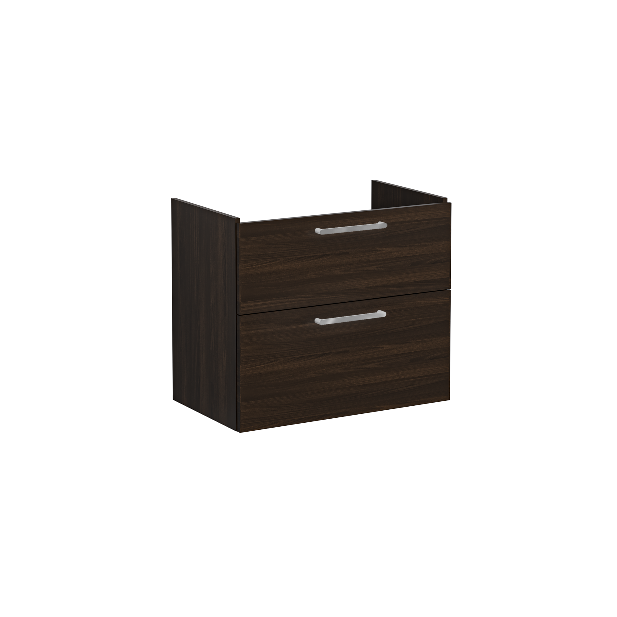 Root Washbasin Unit, With Two Drawers, Walnut, Without Washbasin