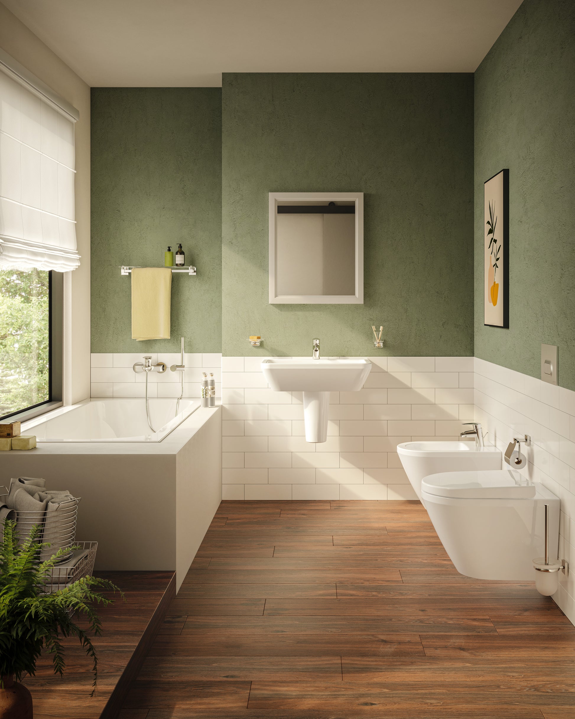 Wall-Hung Bidet, Hidden Fixation, Without Side Holes