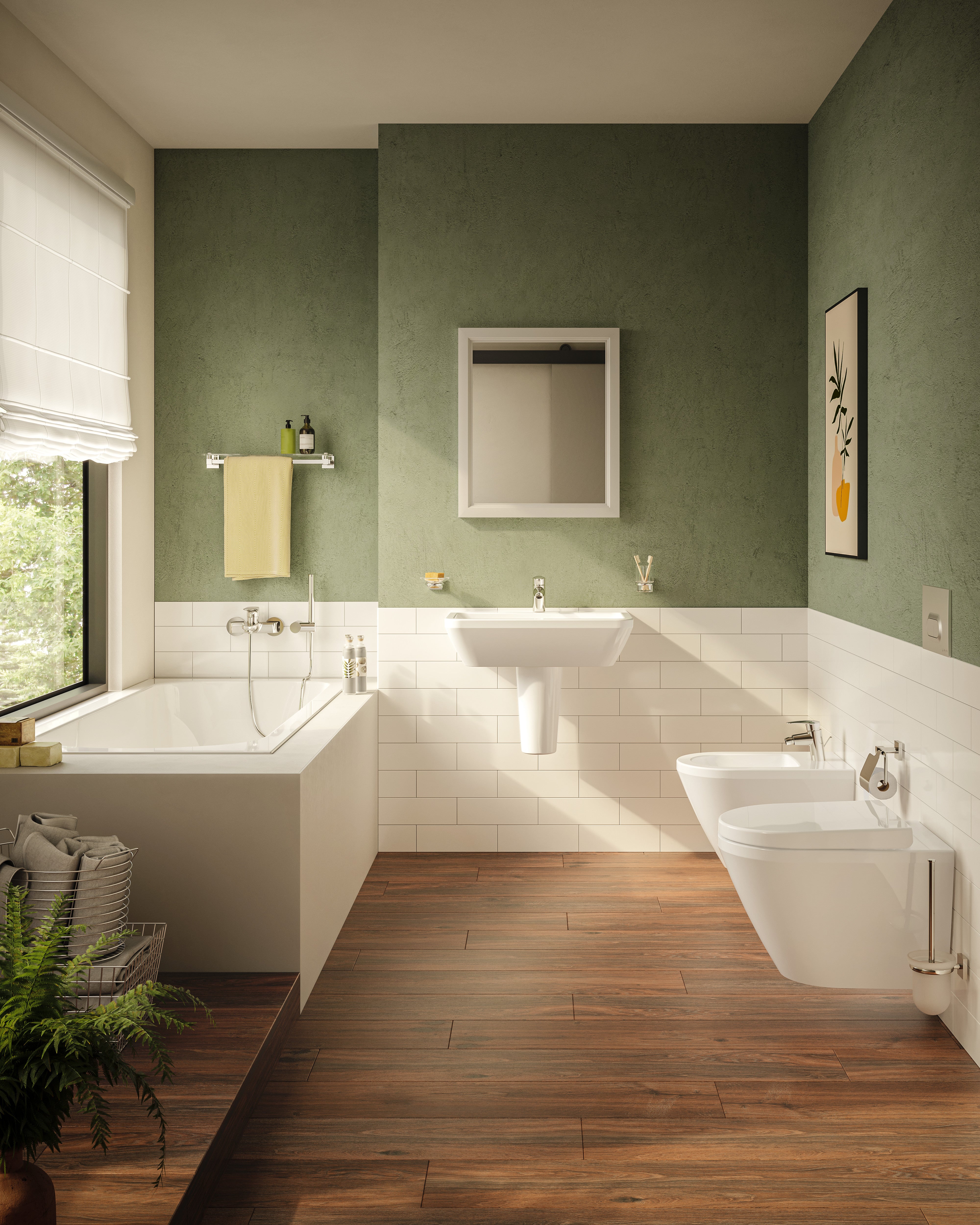 Wall-Hung Bidet, Hidden Fixation, Without Side Holes