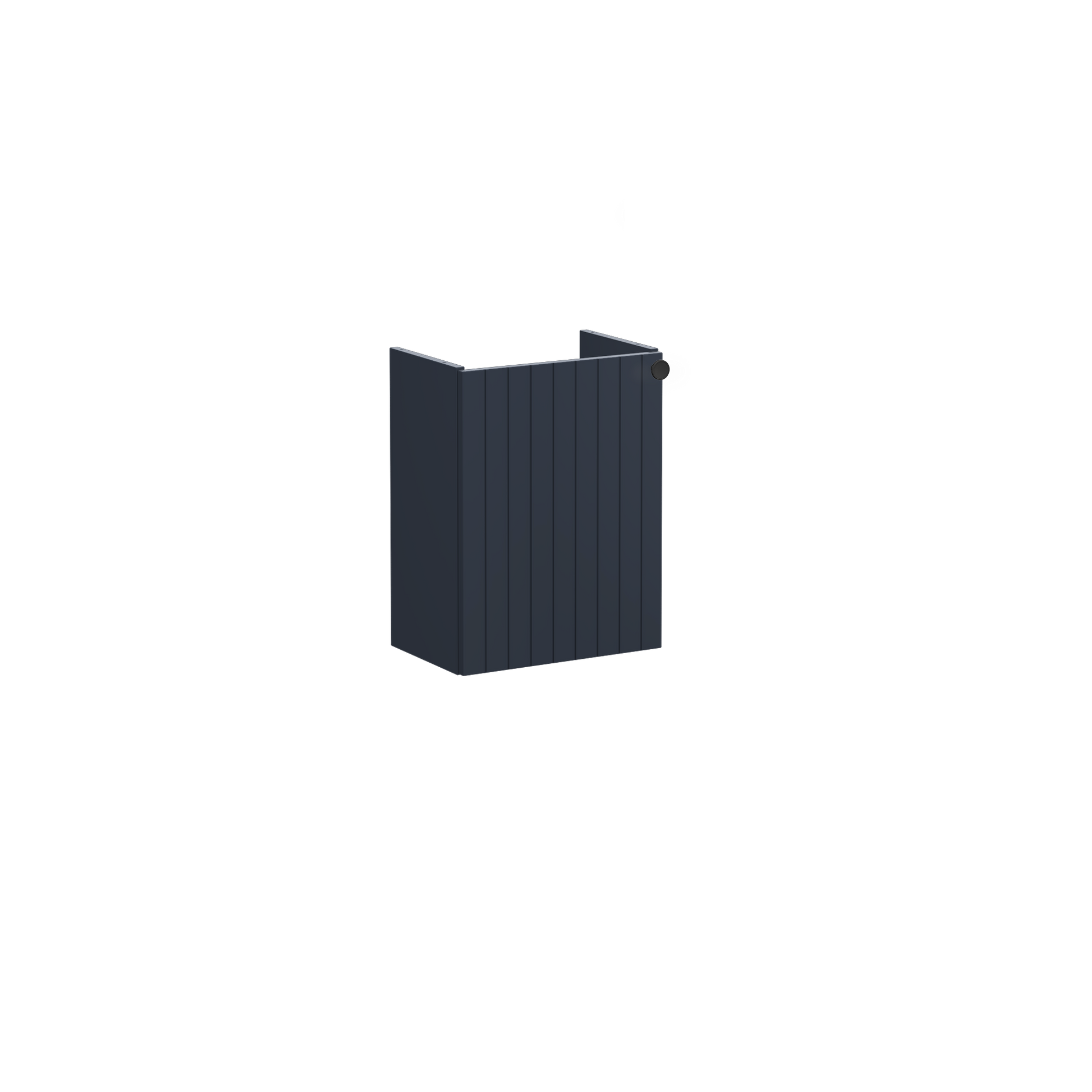 Root Groove Washbasin Unit, with doors, compact, with right tap hole, Matt Dark Blue, without washbasin, Left