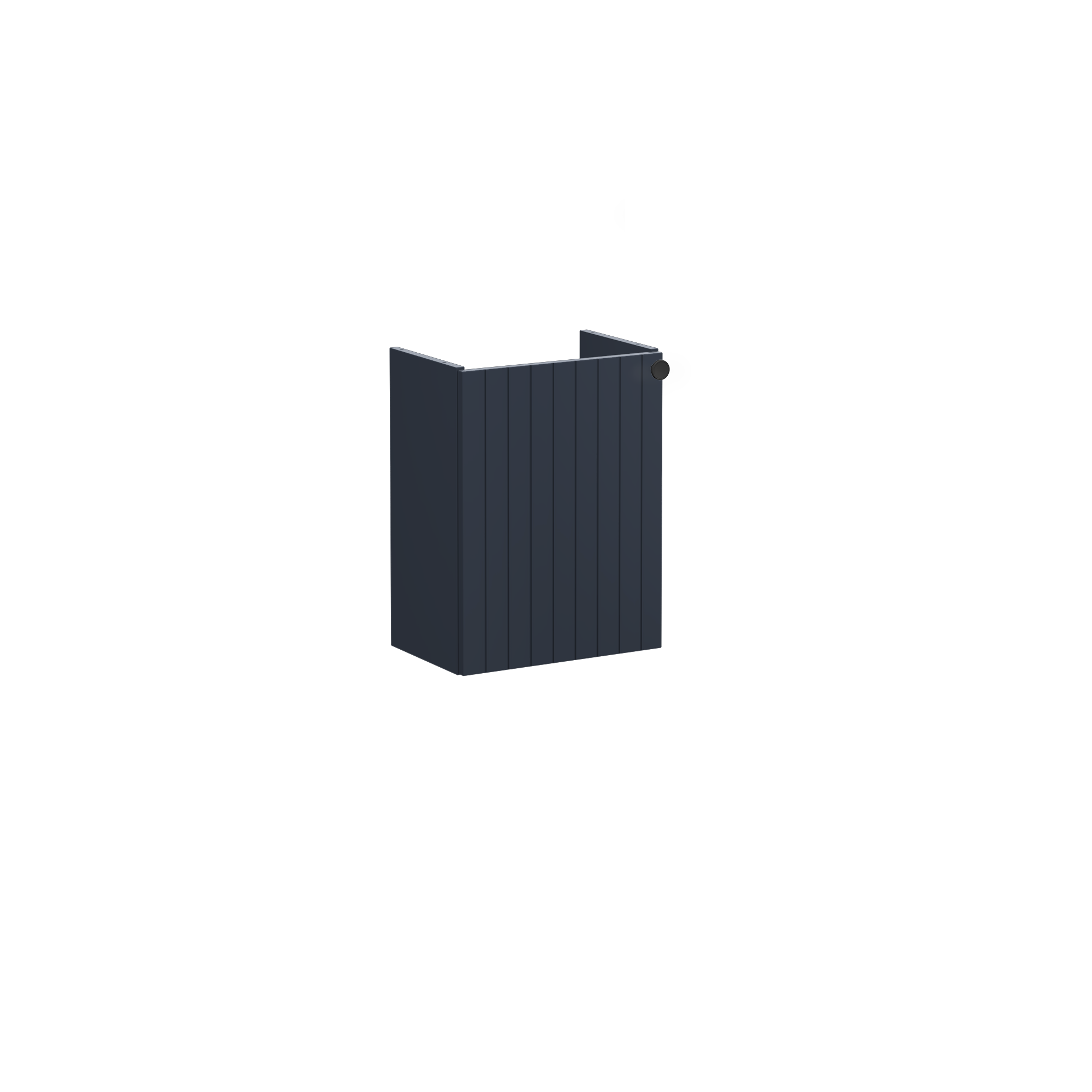 Root Groove Washbasin Unit, with doors, compact, with right tap hole, Matt Dark Blue, without washbasin, Left