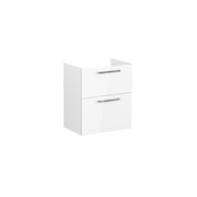 Root Washbasin Unit, With Two Drawers, Compact, High Gloss White, Without Washbasin