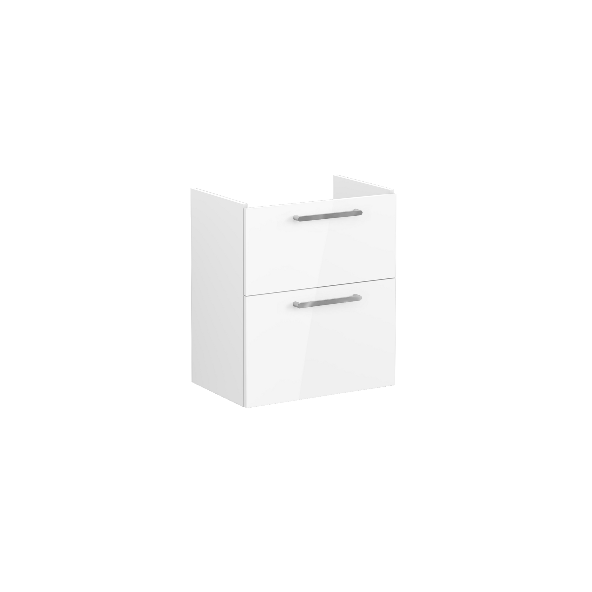 Root Washbasin Unit, With Two Drawers, Compact, High Gloss White, Without Washbasin