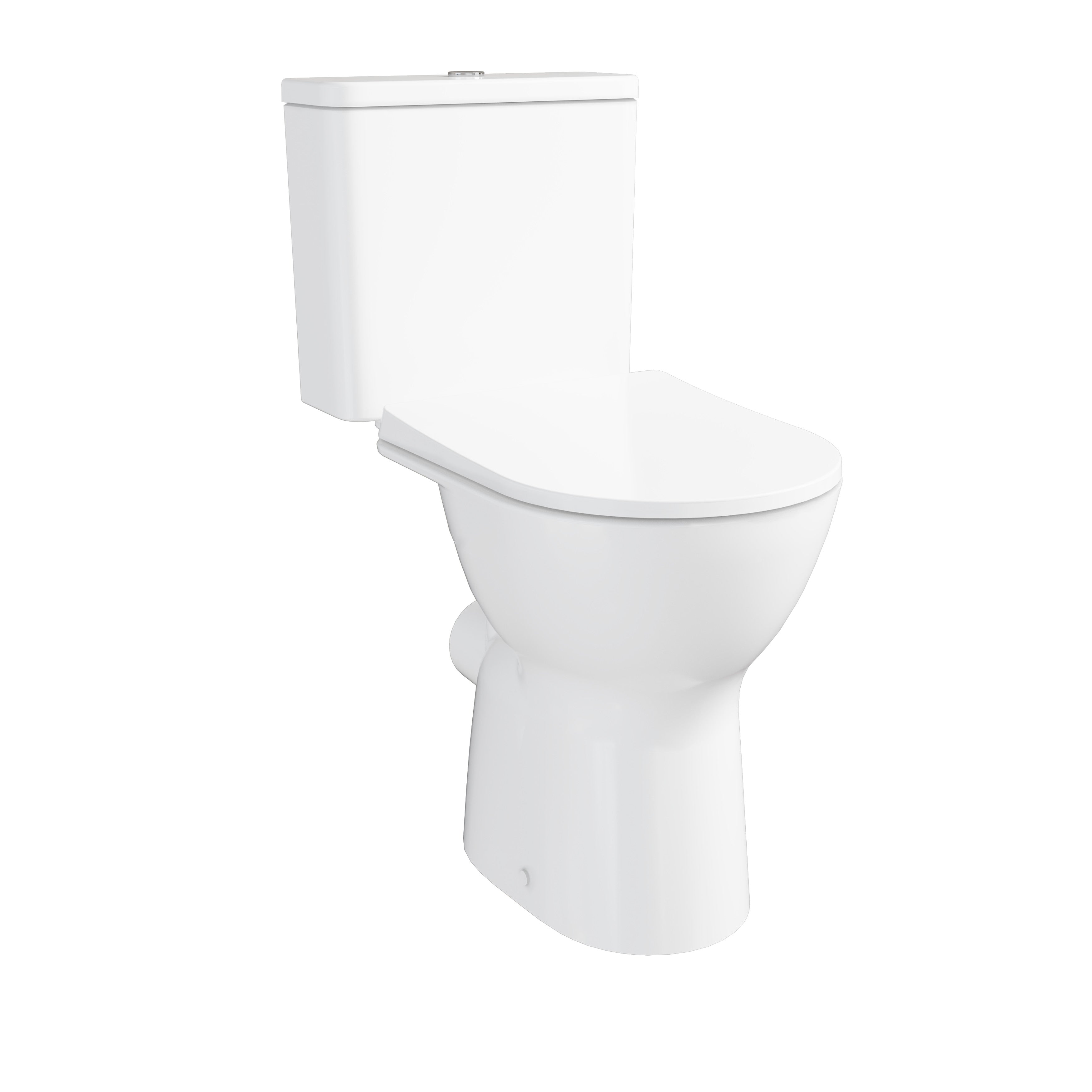 S20 Round Close Coupled Open Back WC, Smoothflush, comfort height