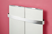 Zehnder Lissett Towel Rail - Polished Aluminium finish. Length spans 2 elements (adds 65mm to front