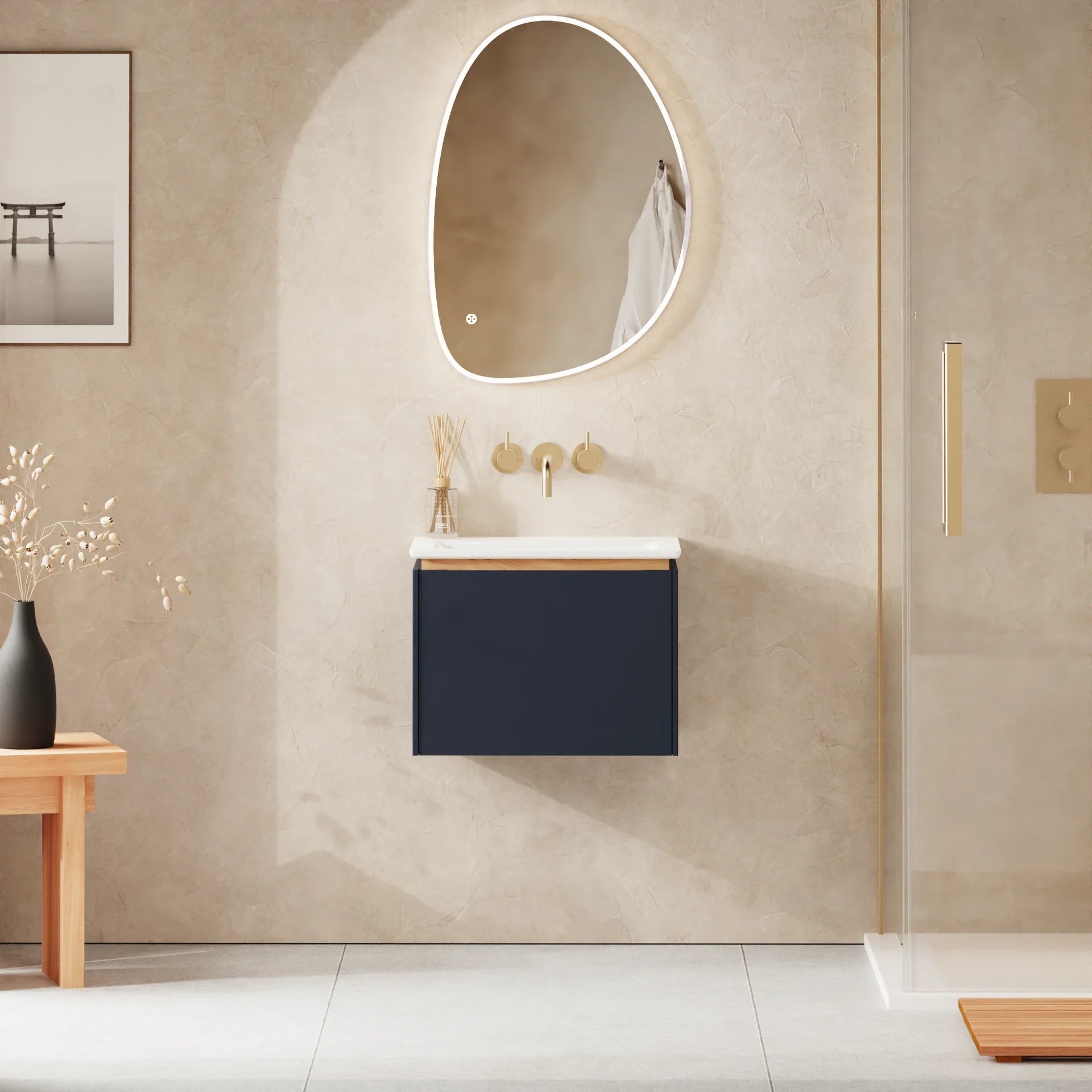 Crosswater Mada 500 Unit with No Tap Hole Cast Mineral Marble Basin