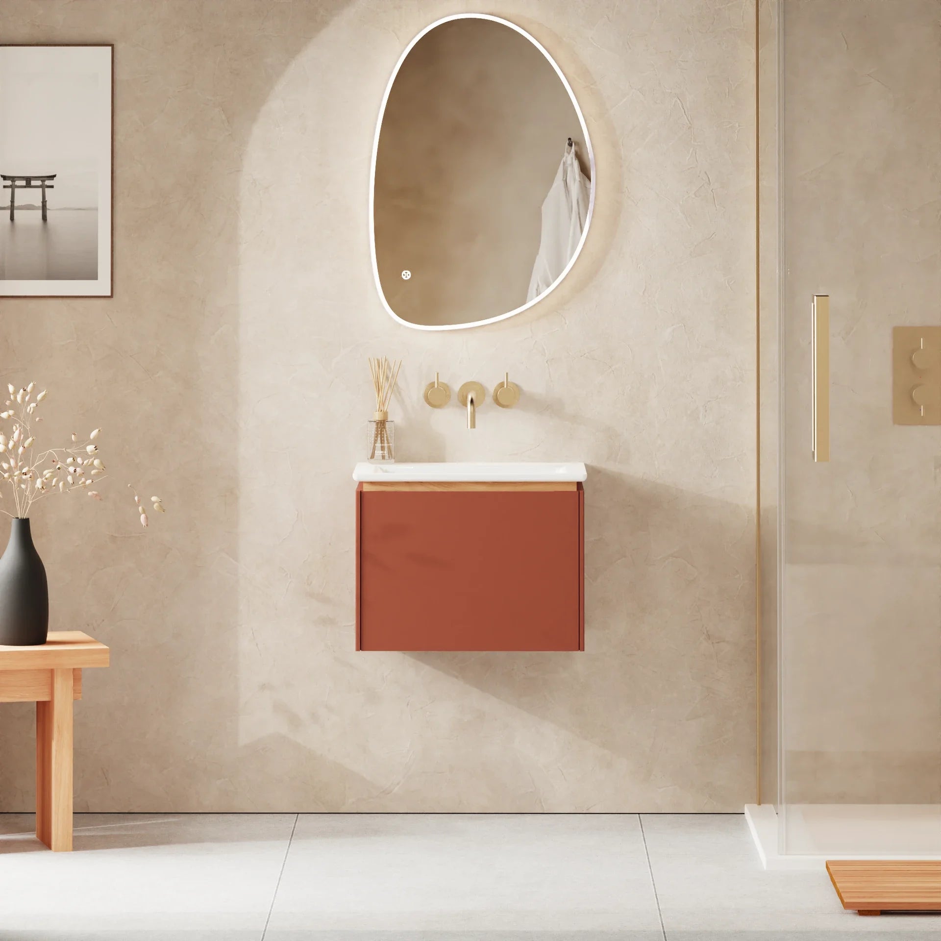 Crosswater Mada 500 Unit with No Tap Hole Cast Mineral Marble Basin