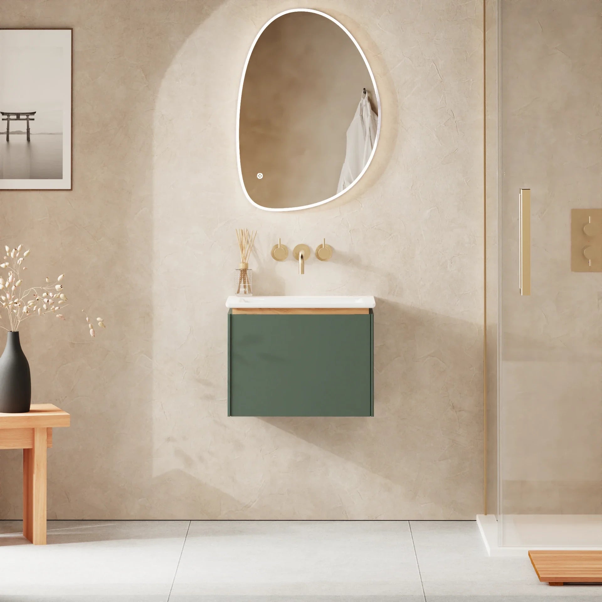 Crosswater Mada 500 Unit with No Tap Hole Cast Mineral Marble Basin