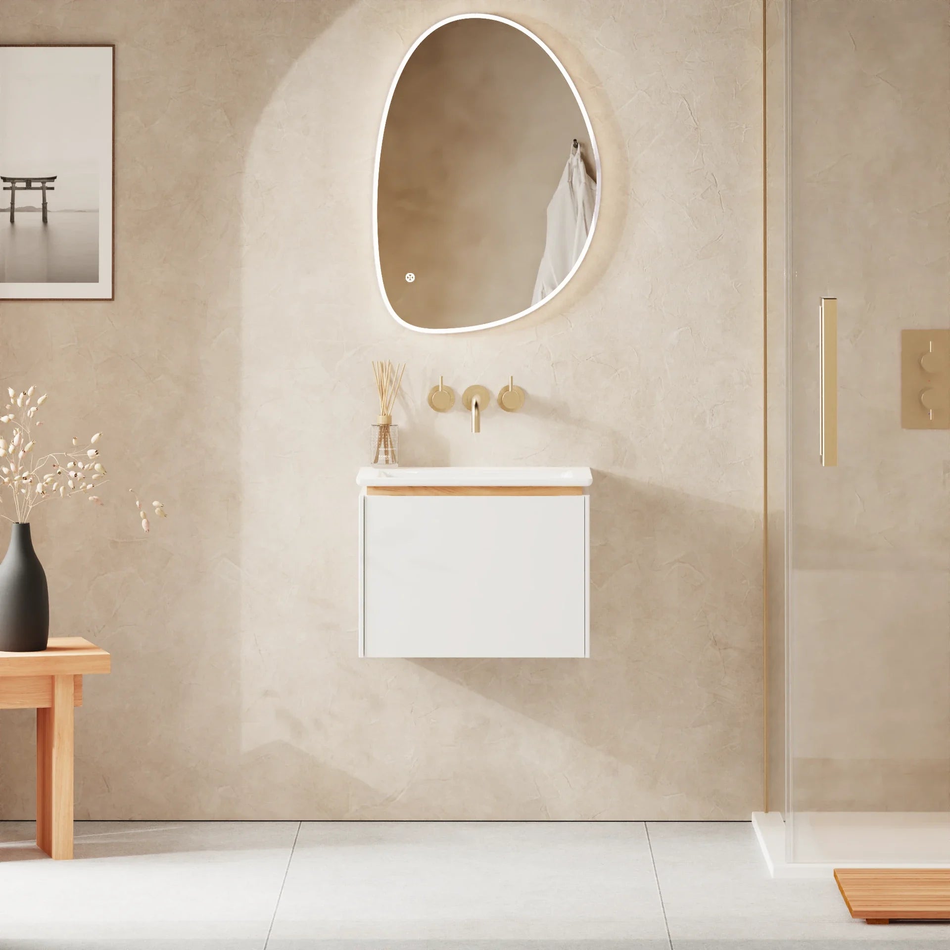 Crosswater Mada 500 Unit with No Tap Hole Cast Mineral Marble Basin