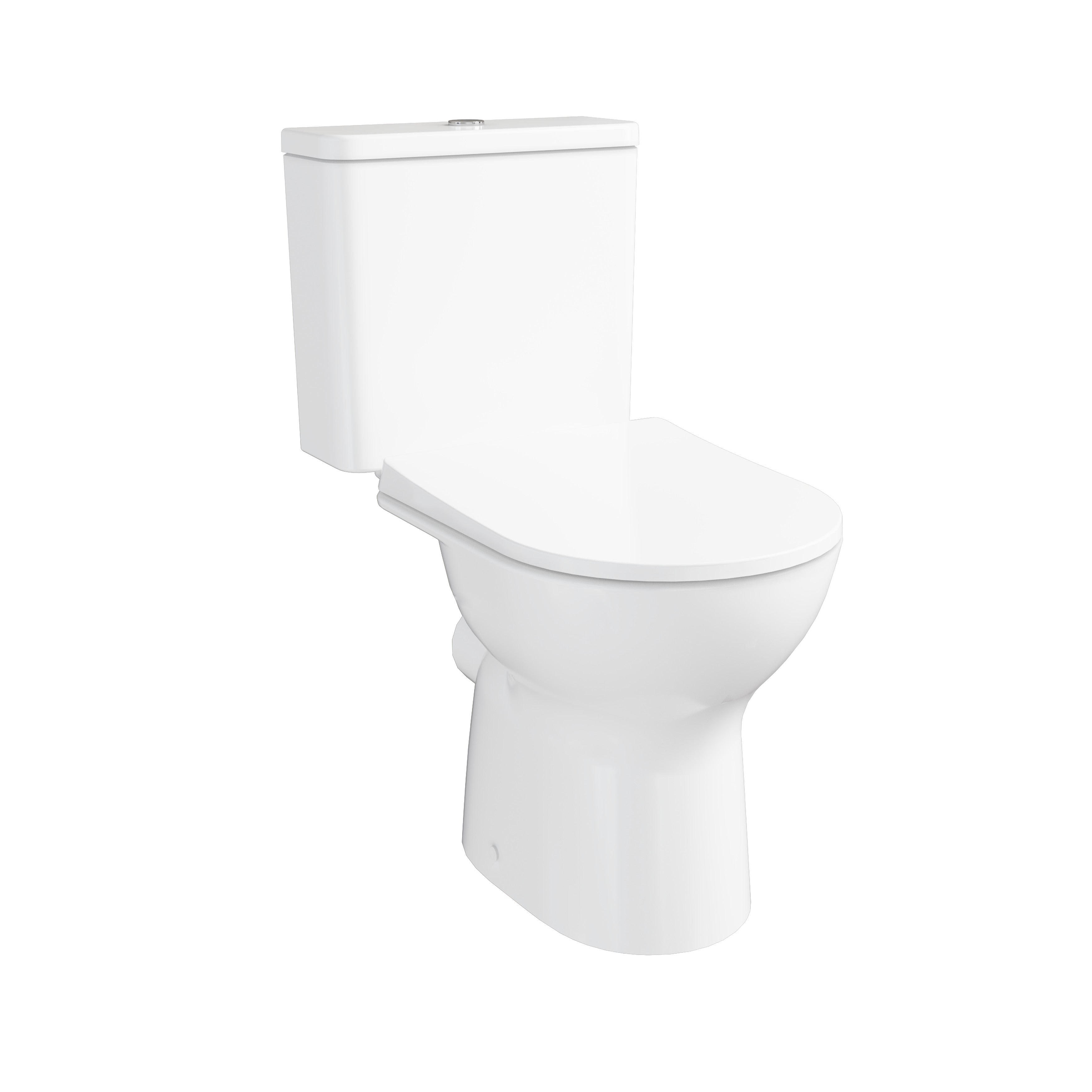 S20 Round Close Coupled Open Back WC, Smoothflush, 63 cm