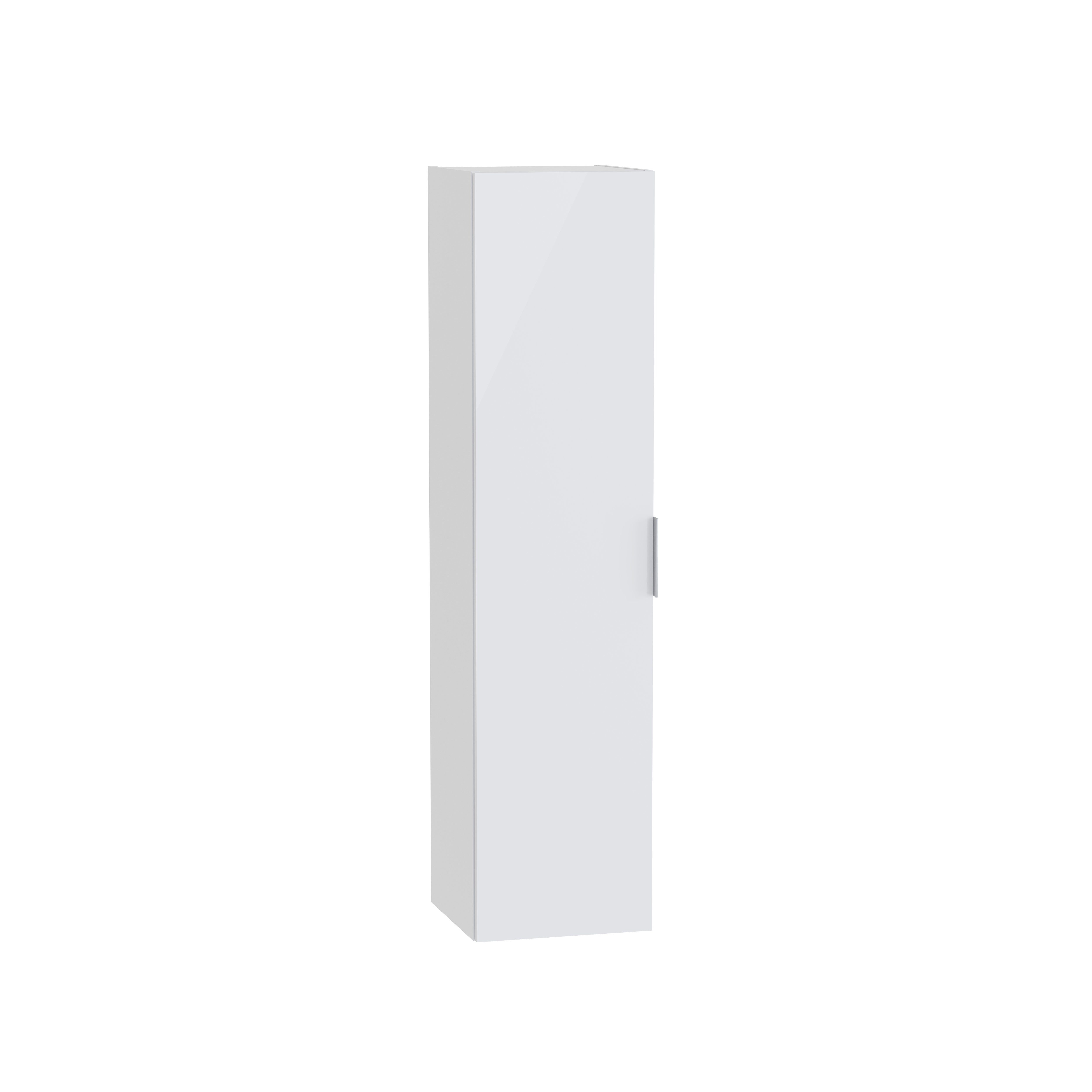 S20 Square Tall Unit, 35 cm, with one door, white high gloss