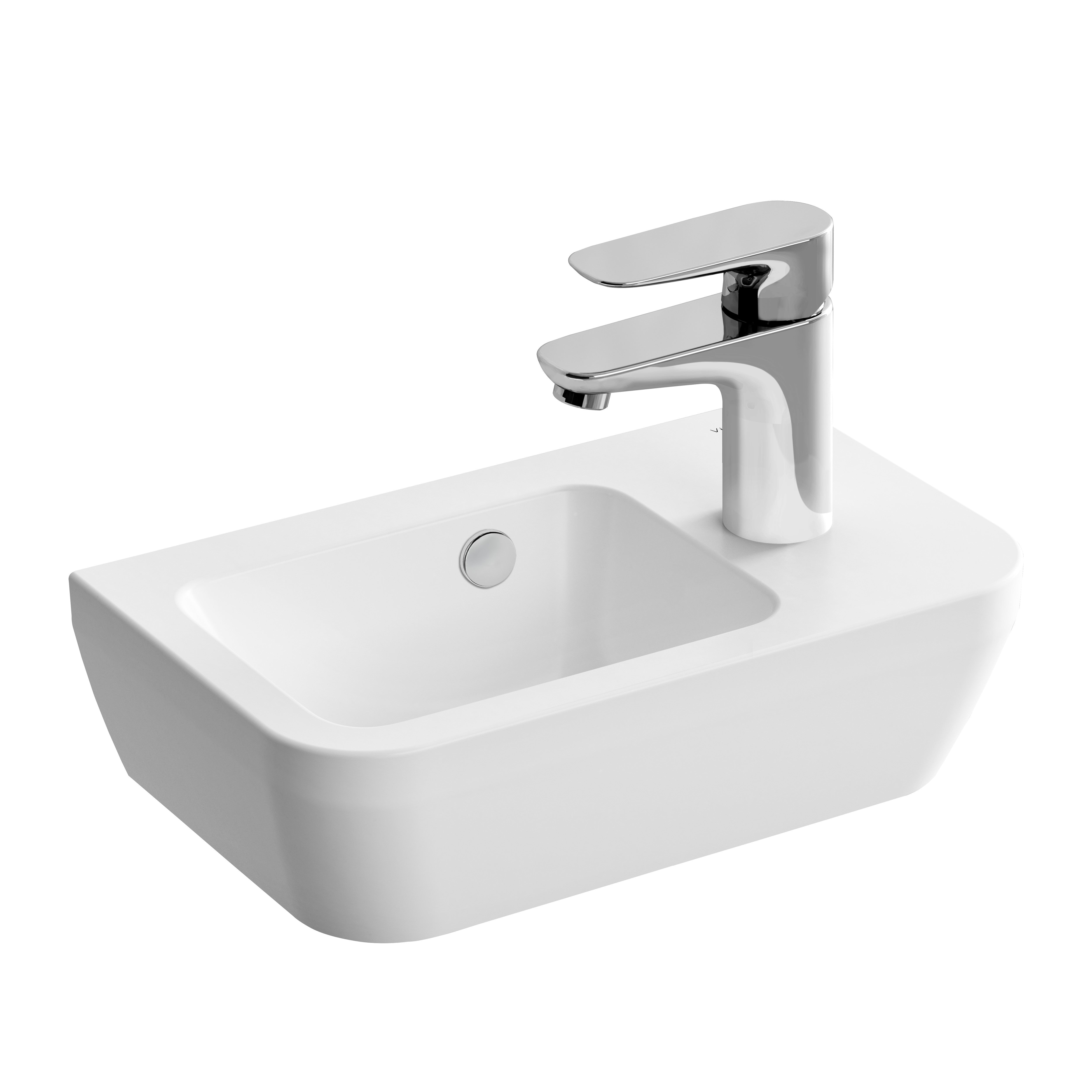 Compact Washbasin With Right Tap Hole Area