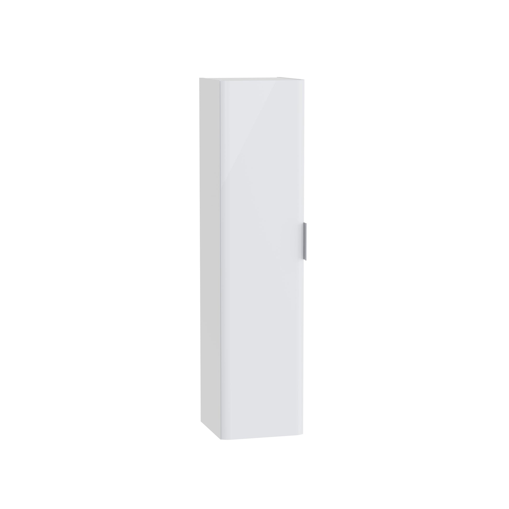 S20 Round Tall Unit, 35 cm, with one door, white high gloss