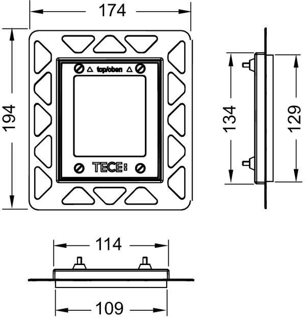 TECEloop Urinal Installation Frame For Flush-Mounted Installation