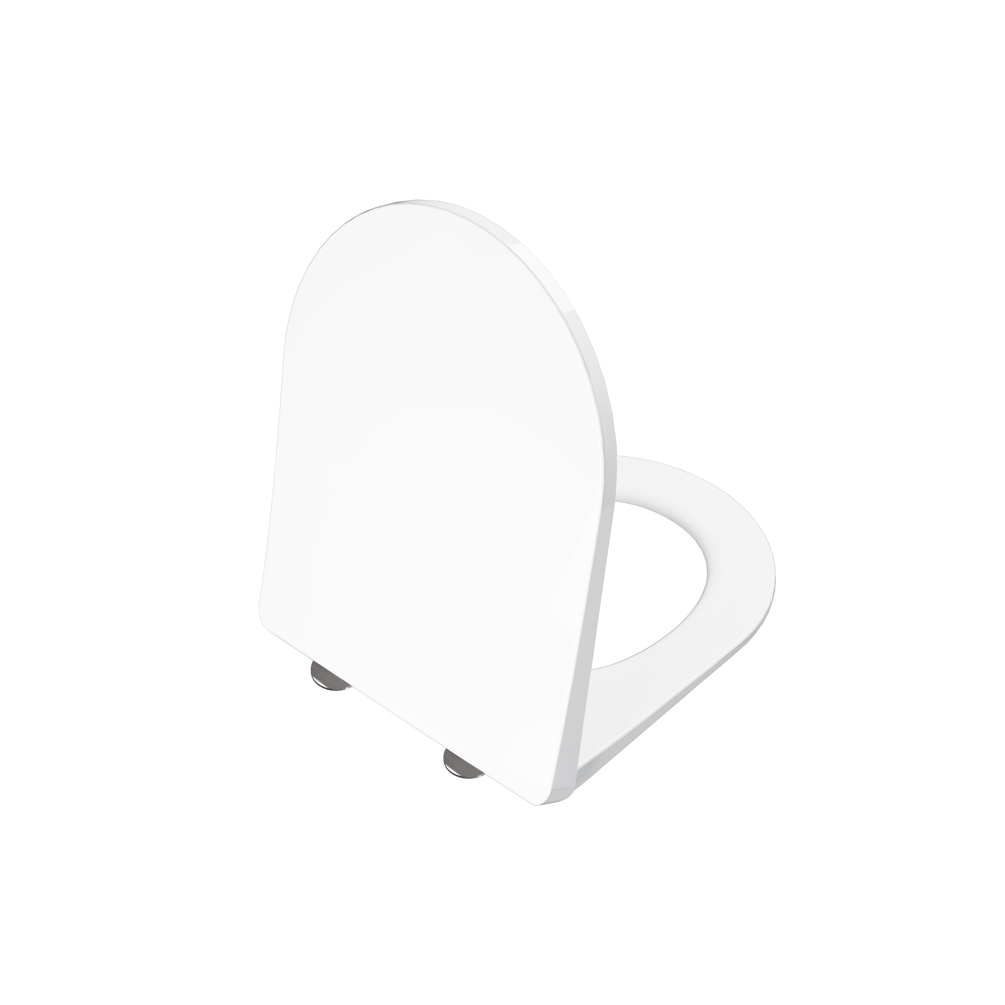Universal Super Slim Soft WC Seat-DP-White-Round-Wrap-Quick Release