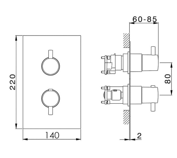 Uma 465 - 1,2,3 Outlet Trim