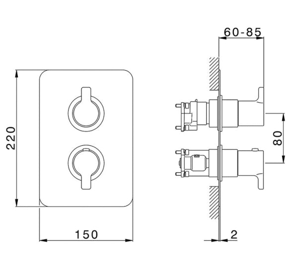 UMA Coule - 1,2,3 Outlet Trim