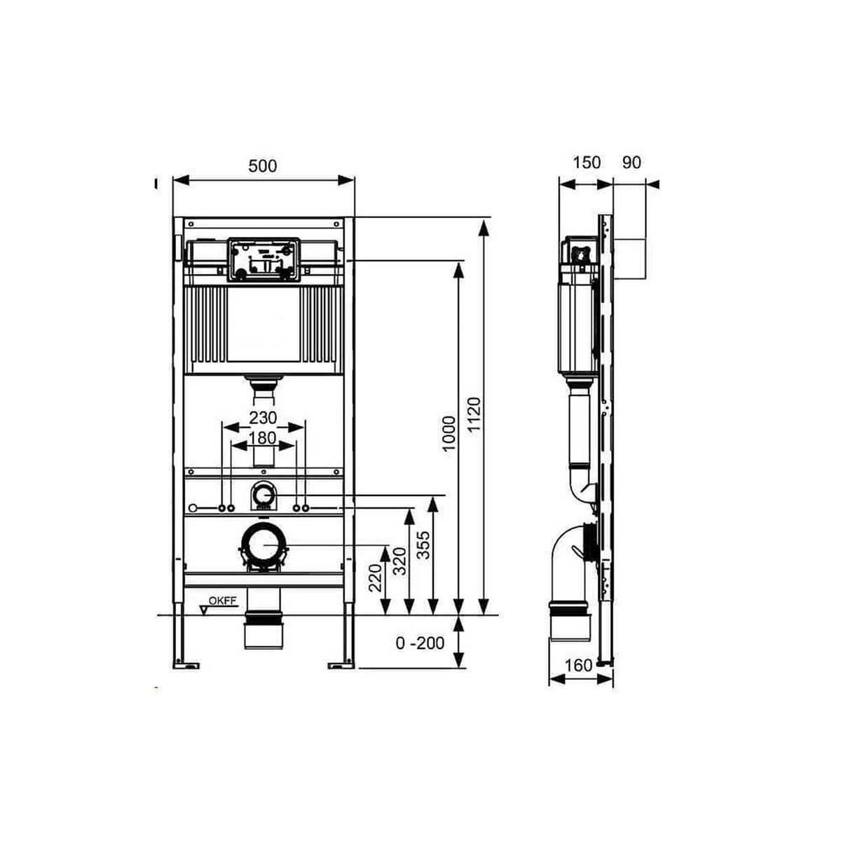 TeceProfil Toilet Module "Design" with Uni Cistern, WRAS approval