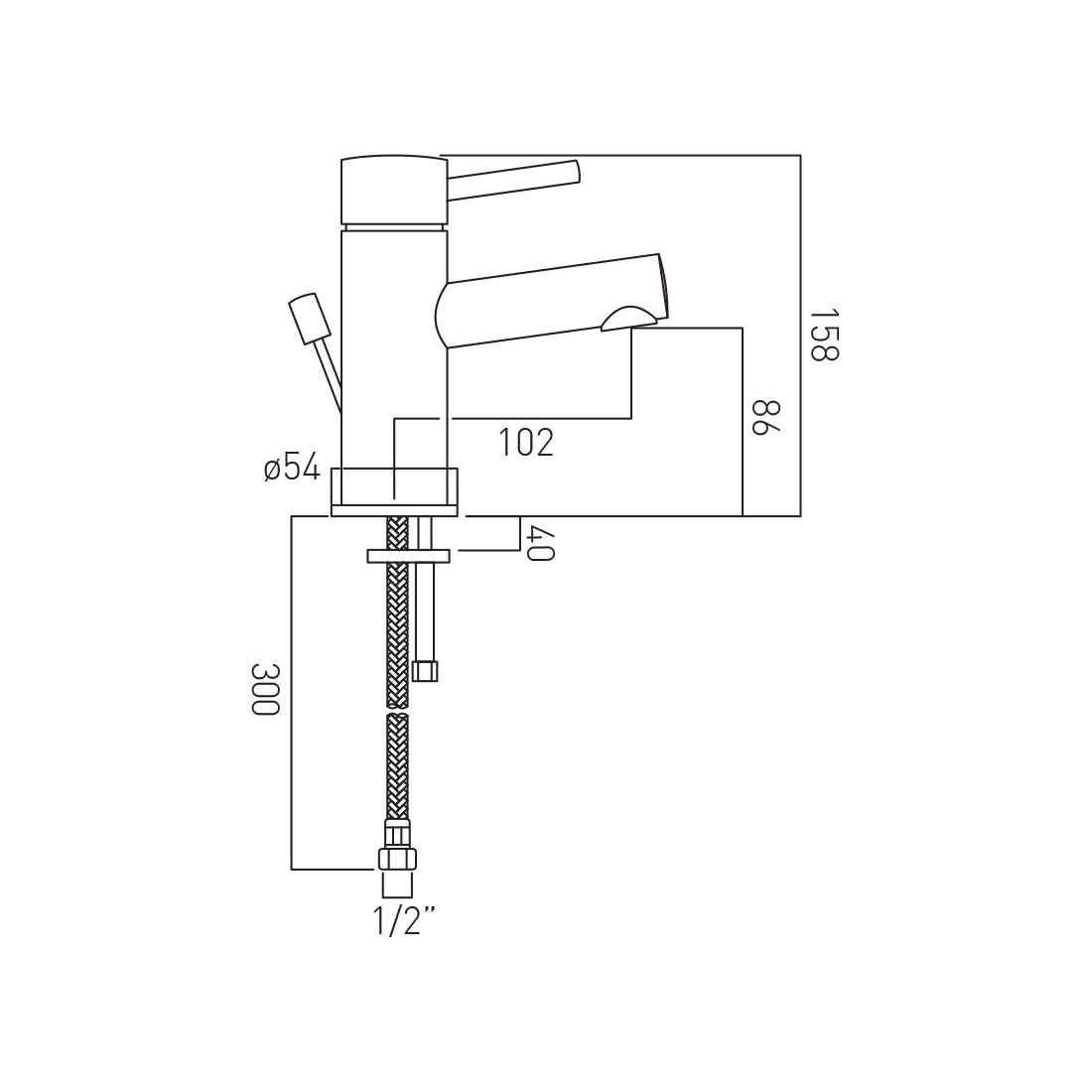 Zoo Mono Basin Mixer Single Lever Deck Mounted with Pop-Up Waste and Honeycomb Flow Regulator
