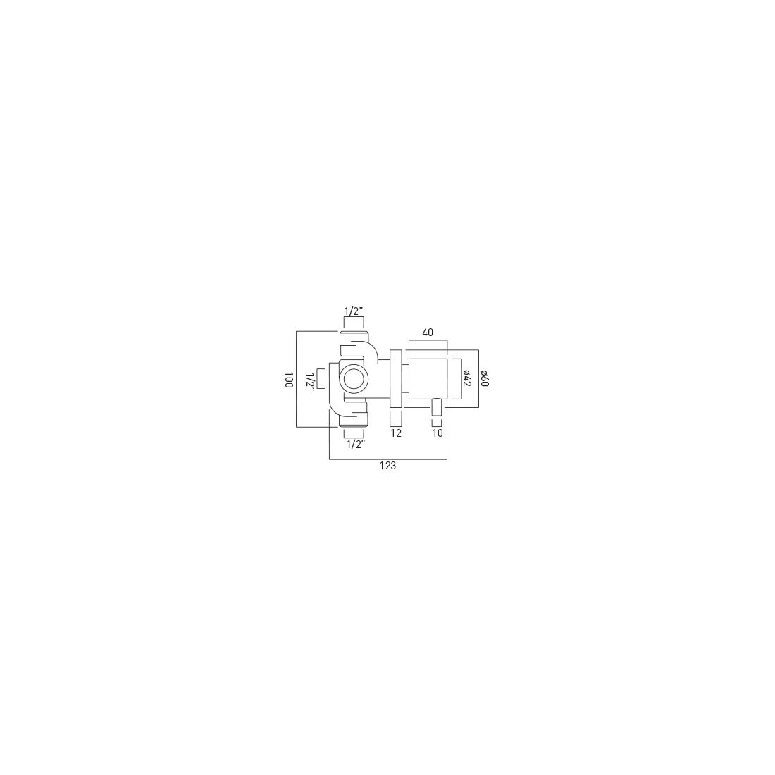 Zoo Concealed 2 Way Diverter Valve Wall Mounted